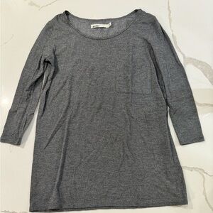 XS/Small Silver J. Crew hi-Line ¾ sleeve top
